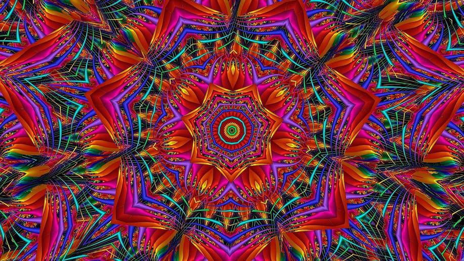 Kaleidoscope pattern hallucination effects of magic truffles